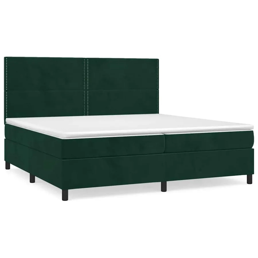 Sommier à lattes de lit et matelas Vert foncé 200x200cm Velours - 2