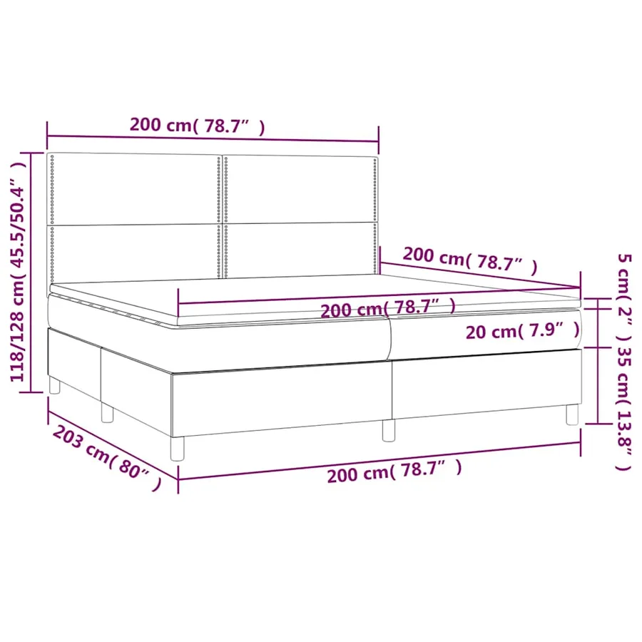 Sommier à lattes de lit et matelas Vert foncé 200x200cm Velours - 7