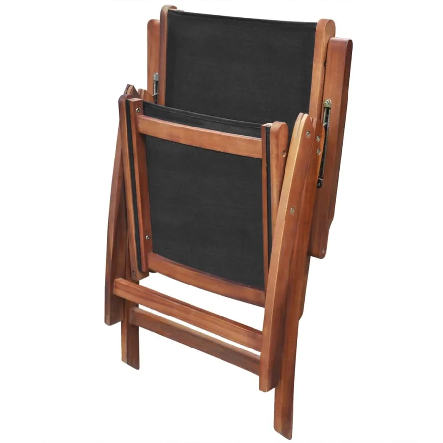 Ensemble à manger d'extérieur 9 pcs et coussins Acacia solide - 10