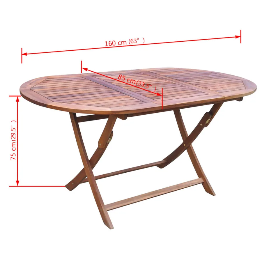 Ensemble à manger d'extérieur 9 pcs et coussins Acacia solide - 11