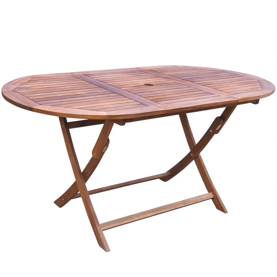 Ensemble à manger d'extérieur 9 pcs et coussins Acacia solide - 3