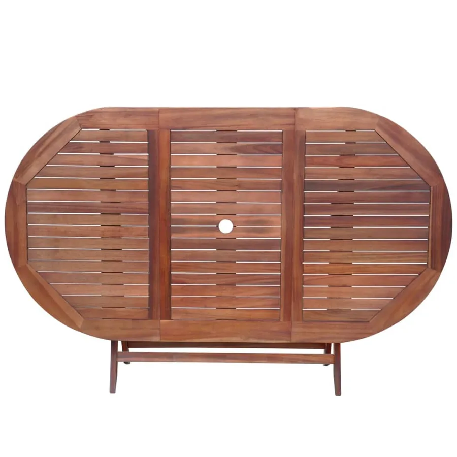 Ensemble à manger d'extérieur 9 pcs et coussins Acacia solide - 4