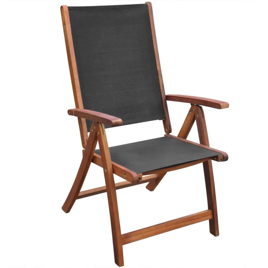 Ensemble à manger d'extérieur 9 pcs et coussins Acacia solide - 8