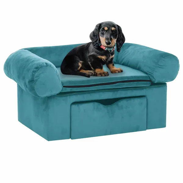 Canapé pour chien Turquoise 75 x 50 x 38cm Peluche