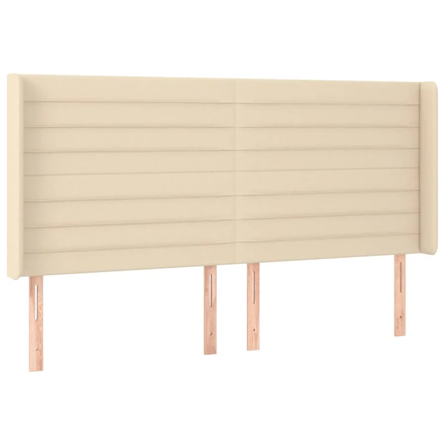 Sommier à lattes de lit matelas et LED Crème 200x200 cm Tissu - 7