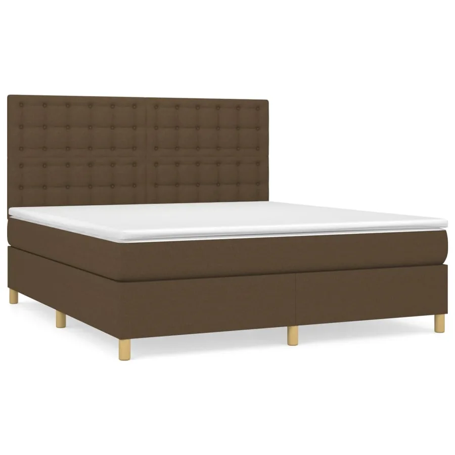 Sommier à lattes de lit avec matelas Marron foncé 160x200 cm - 2