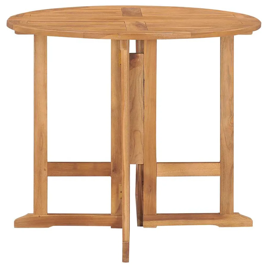 Ensemble à manger d'extérieur pliable 5 pcs Bois solide de teck - 4