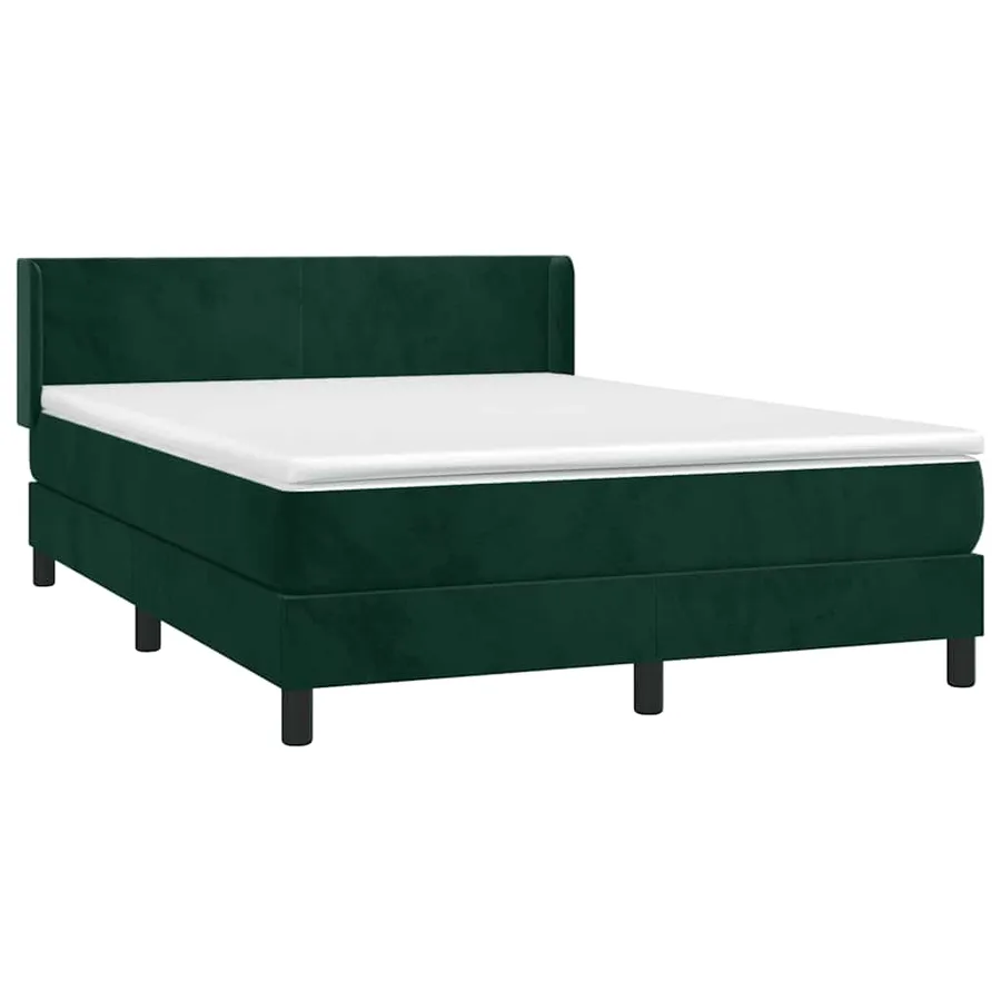 Sommier à lattes de lit et matelas Vert foncé 140x200cm Velours - 3