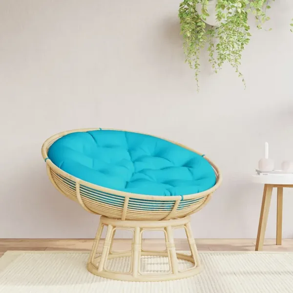 Coussin rond turquoise Ø 100 x11 cm tissu oxford