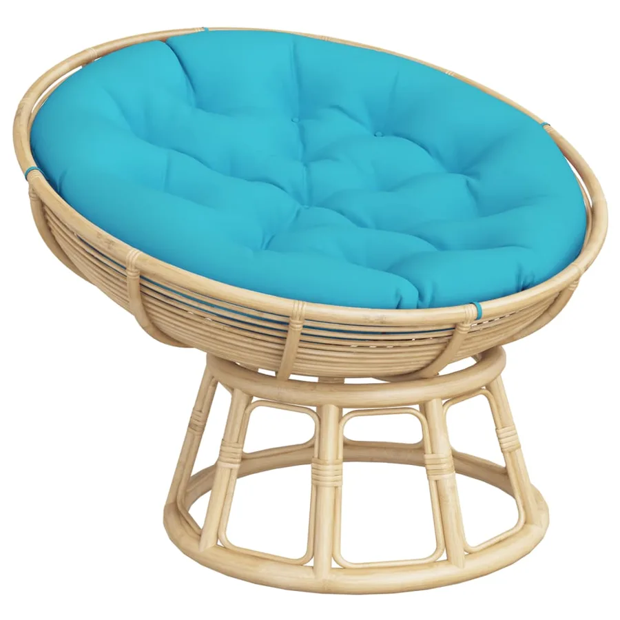 Coussin rond turquoise Ø 100 x11 cm tissu oxford - 3
