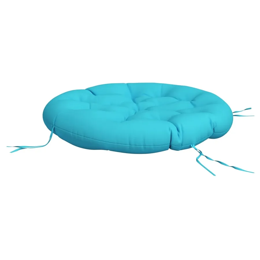 Coussin rond turquoise Ø 100 x11 cm tissu oxford - 4