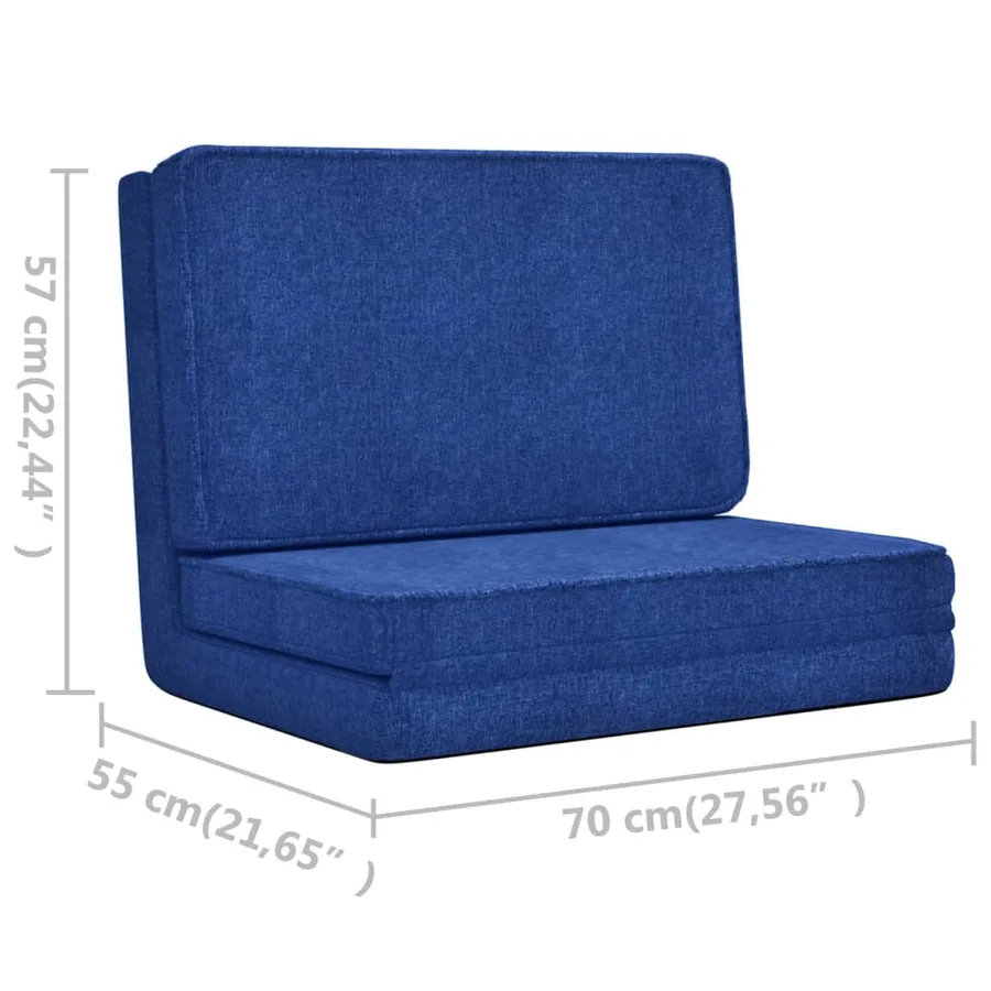 Chaise pliable de sol Bleu Tissu - 11