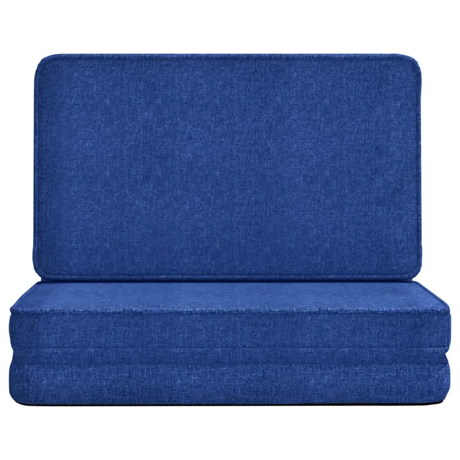 Chaise pliable de sol Bleu Tissu - 3