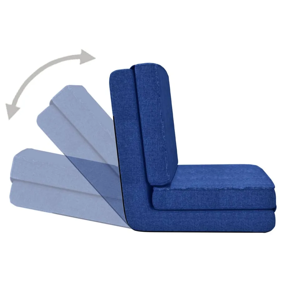 Chaise pliable de sol Bleu Tissu - 6