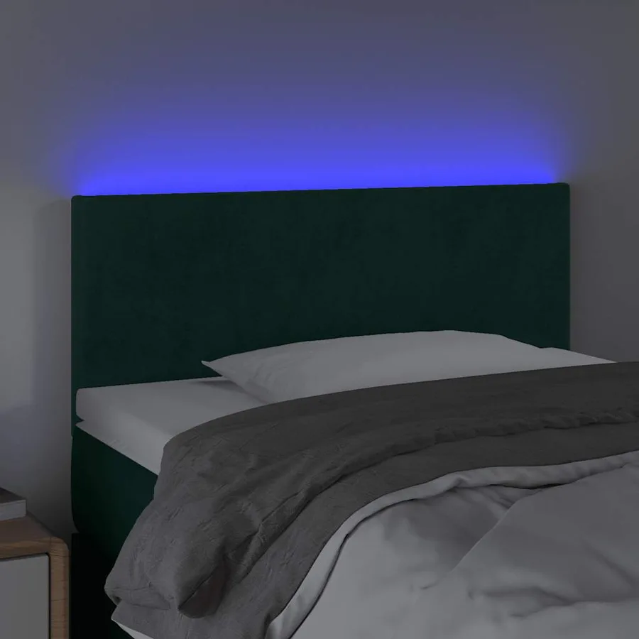 Tête de lit à LED Vert foncé 90x5x78/88 cm Velours - 3