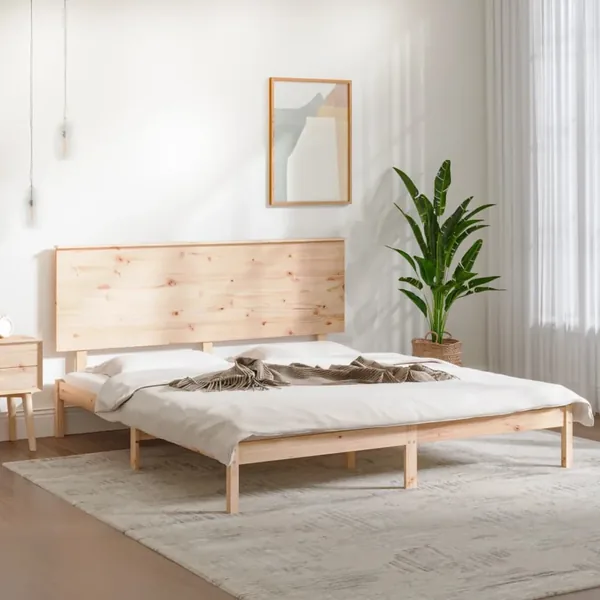 Cadre de lit sans matelas 150x200 cm bois massif