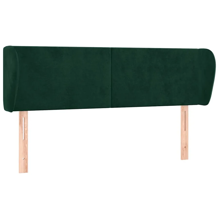 Tête de lit avec oreilles Vert foncé 147x23x78/88 cm Velours - 2