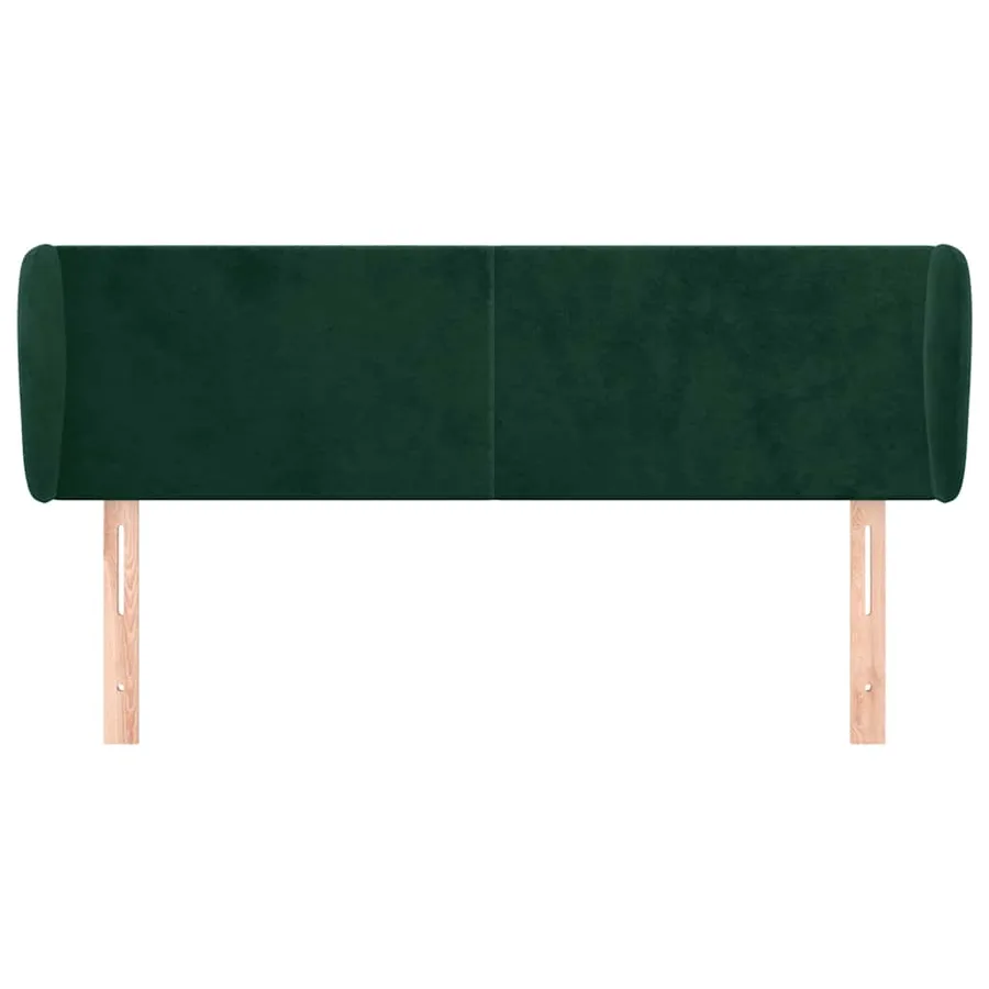 Tête de lit avec oreilles Vert foncé 147x23x78/88 cm Velours - 3