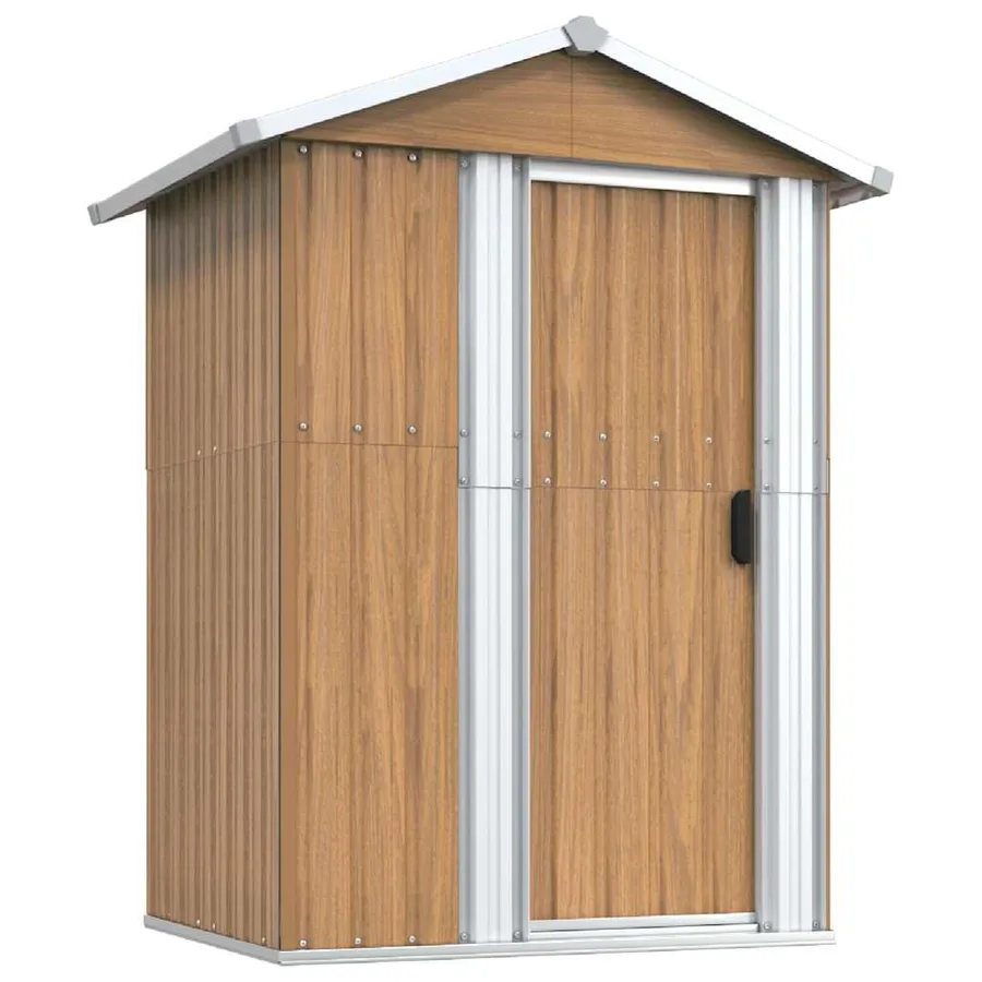 Abri de jardin marron 126 x 97,5 x 177 cm en acier galvanisé - 2