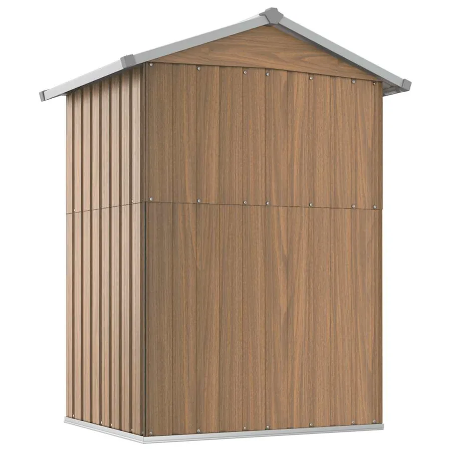 Abri de jardin marron 126 x 97,5 x 177 cm en acier galvanisé - 6
