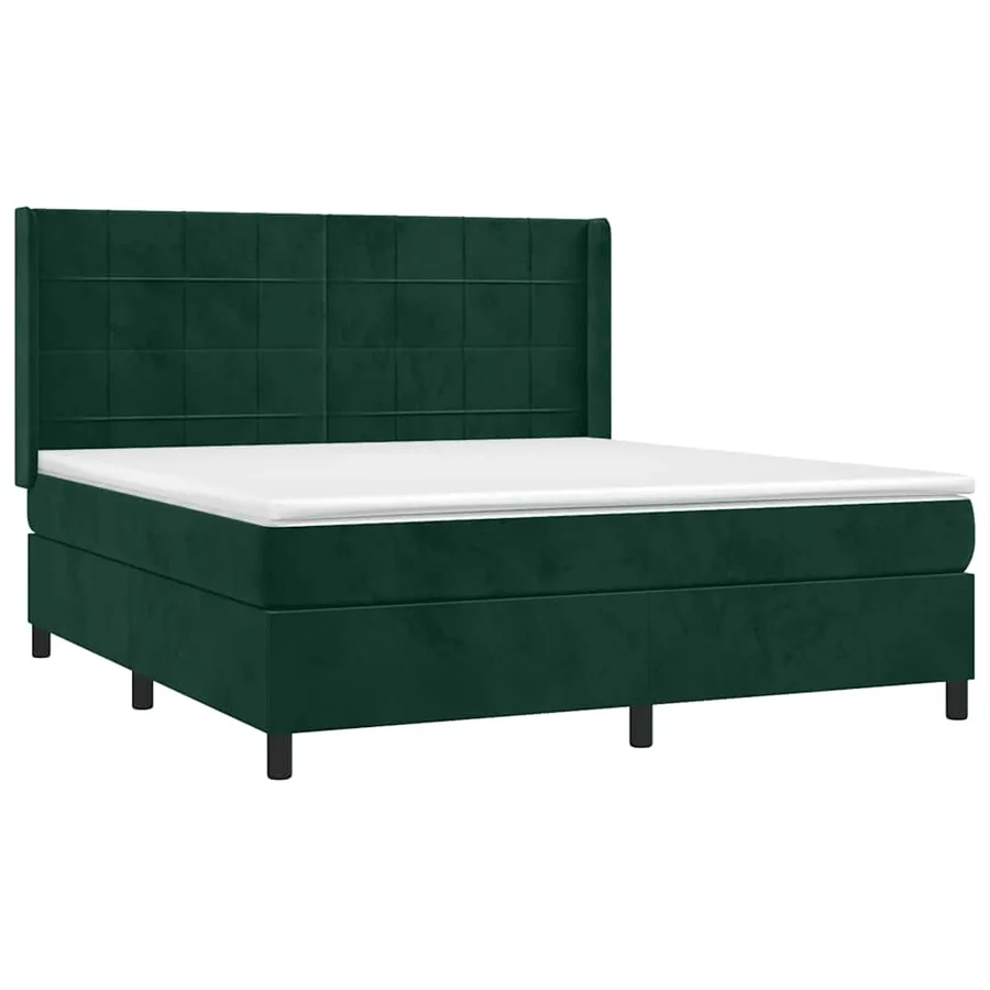 Sommier à lattes de lit et matelas Vert foncé 180x200cm Velours - 3