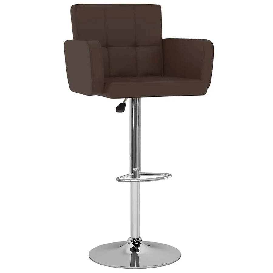 Tabourets de bar lot de 2 marron similicuir - 2