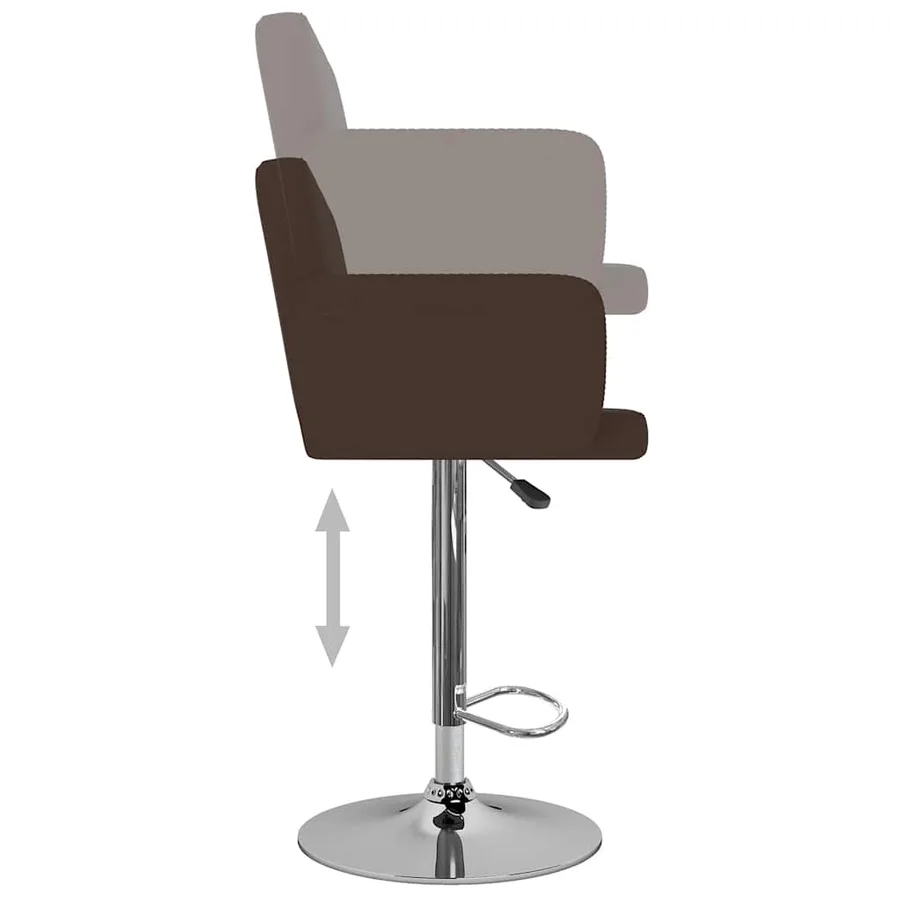 Tabourets de bar lot de 2 marron similicuir - 5