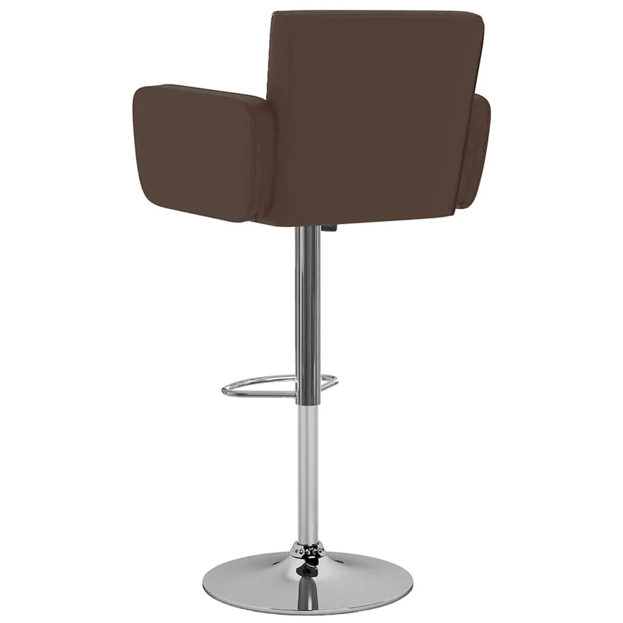 Tabourets de bar lot de 2 marron similicuir - 6