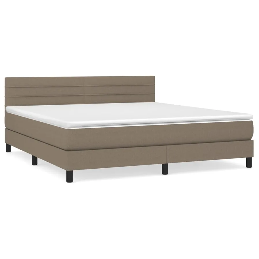 Sommier à lattes de lit avec matelas Taupe 180x200 cm Tissu - 2