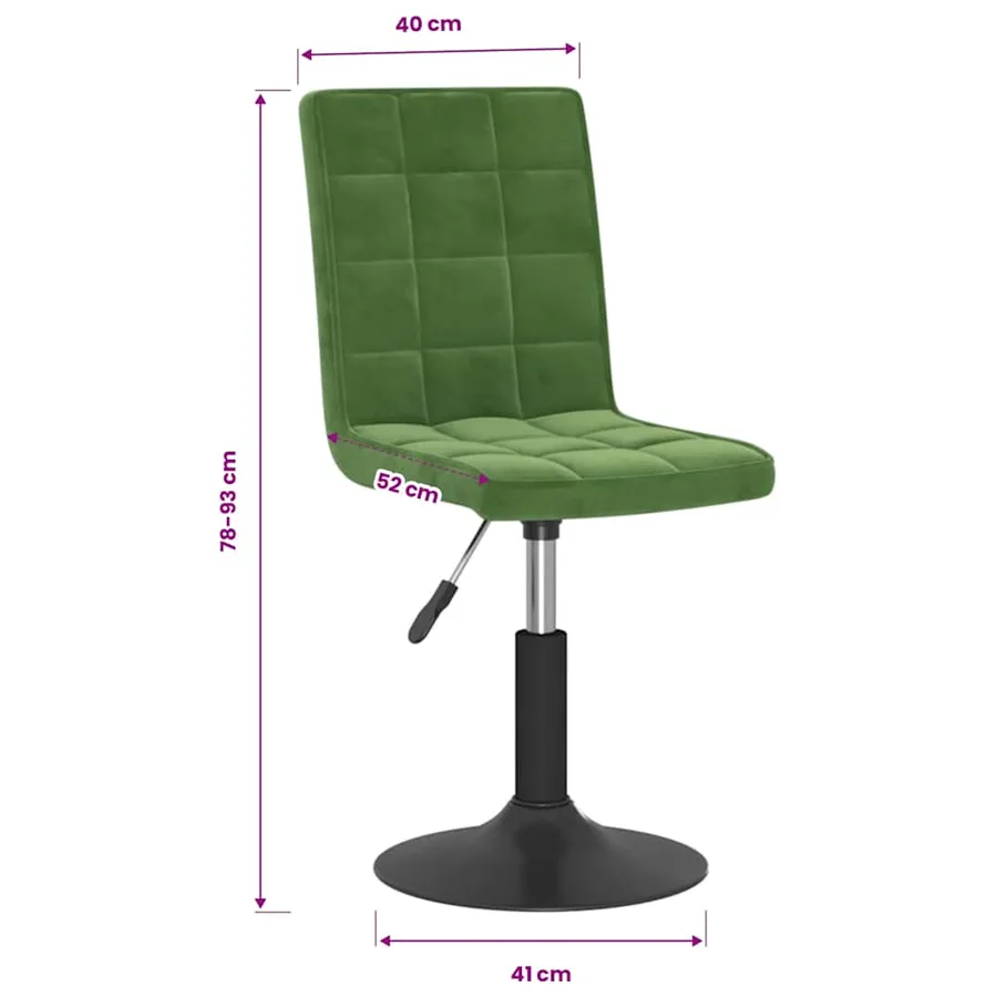 Chaises pivotantes à manger lot de 6 vert foncé velours - 10