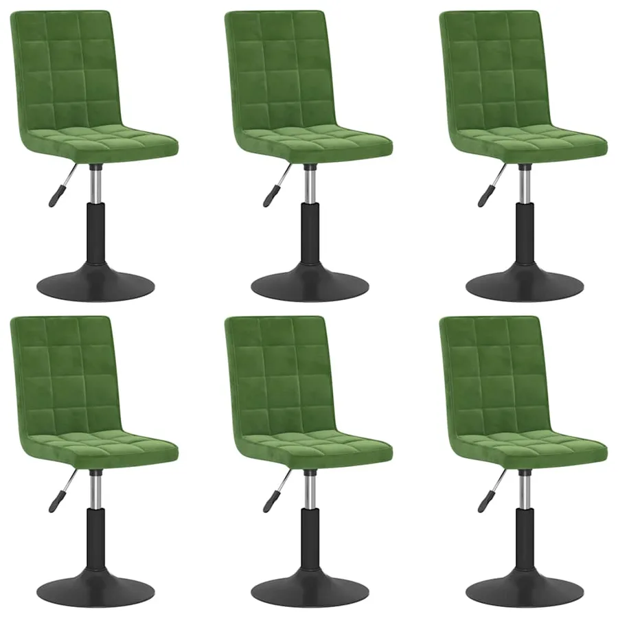 Chaises pivotantes à manger lot de 6 vert foncé velours - 2