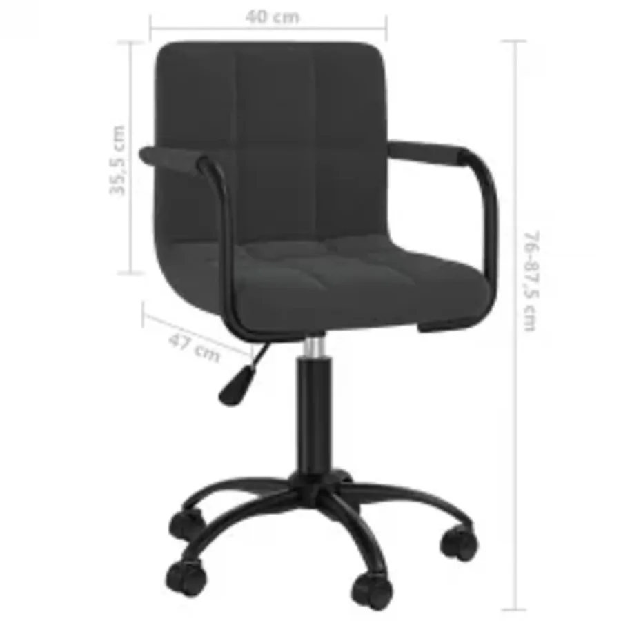 Chaises pivotantes à manger lot de 6 noir velours - 8