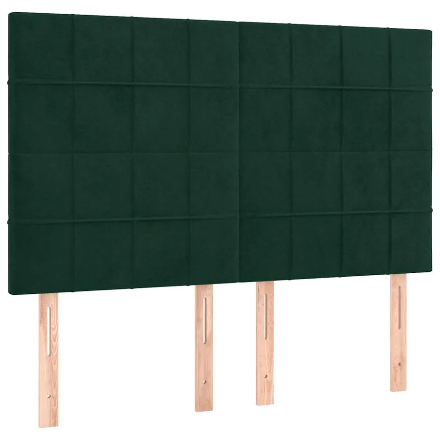 Cadre de lit sans matelas vert foncé 140x200 cm velours - 7