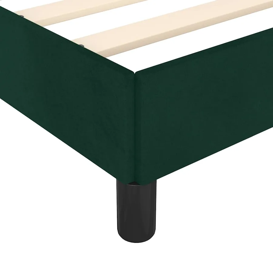 Cadre de lit sans matelas vert foncé 140x200 cm velours - 9