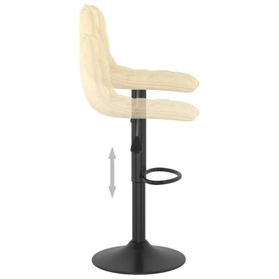 Tabourets de bar lot de 2 crème velours - 7