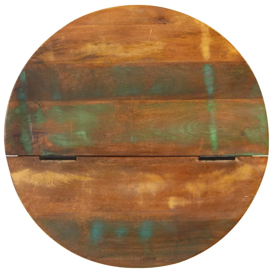 Table basse blanc 50x27 cm bois de récupération massif - 5