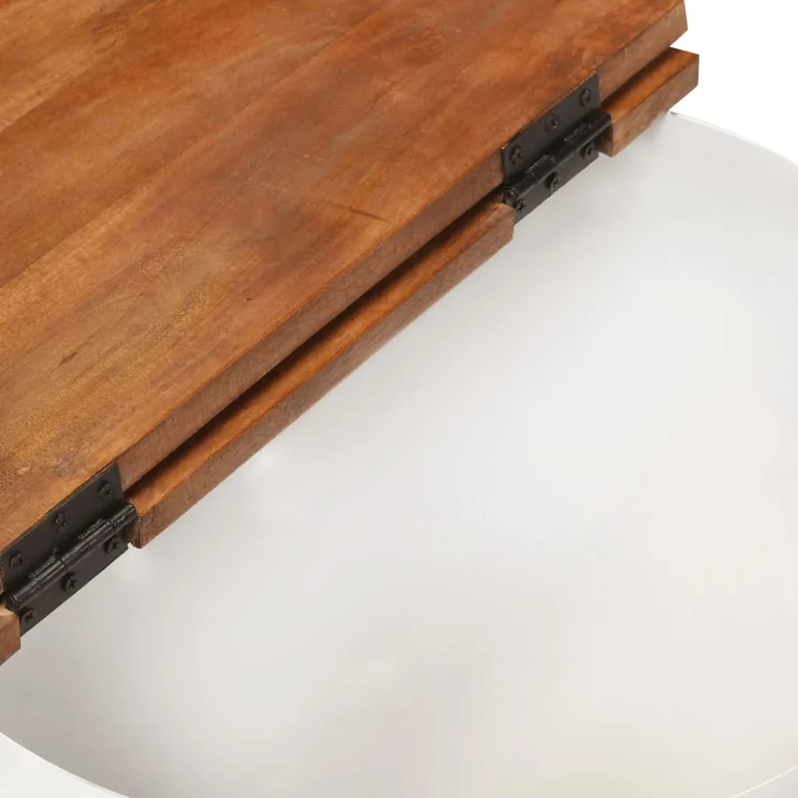 Table basse blanc 50x27 cm bois de récupération massif - 6
