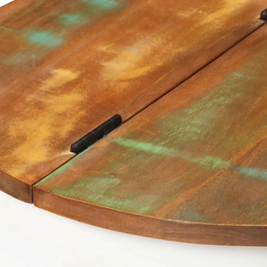 Table basse blanc 50x27 cm bois de récupération massif - 7