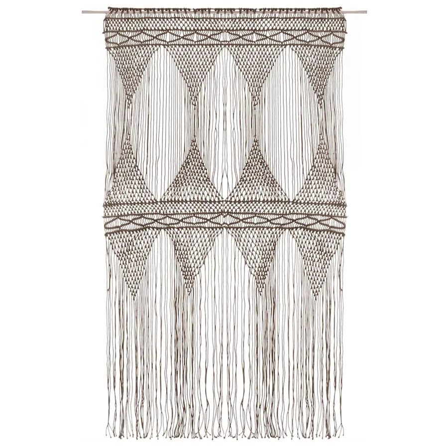 Rideau en macramé Taupe 140x240 cm Coton - 3