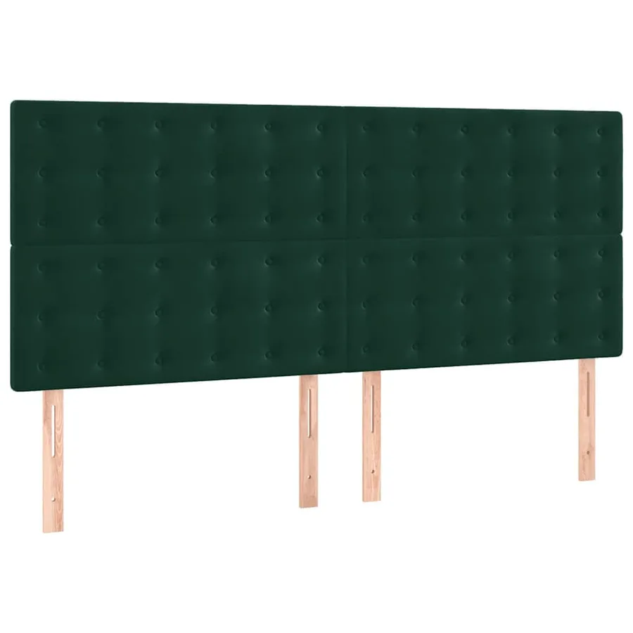 Cadre de lit sans matelas vert foncé 160x200 cm velours - 7