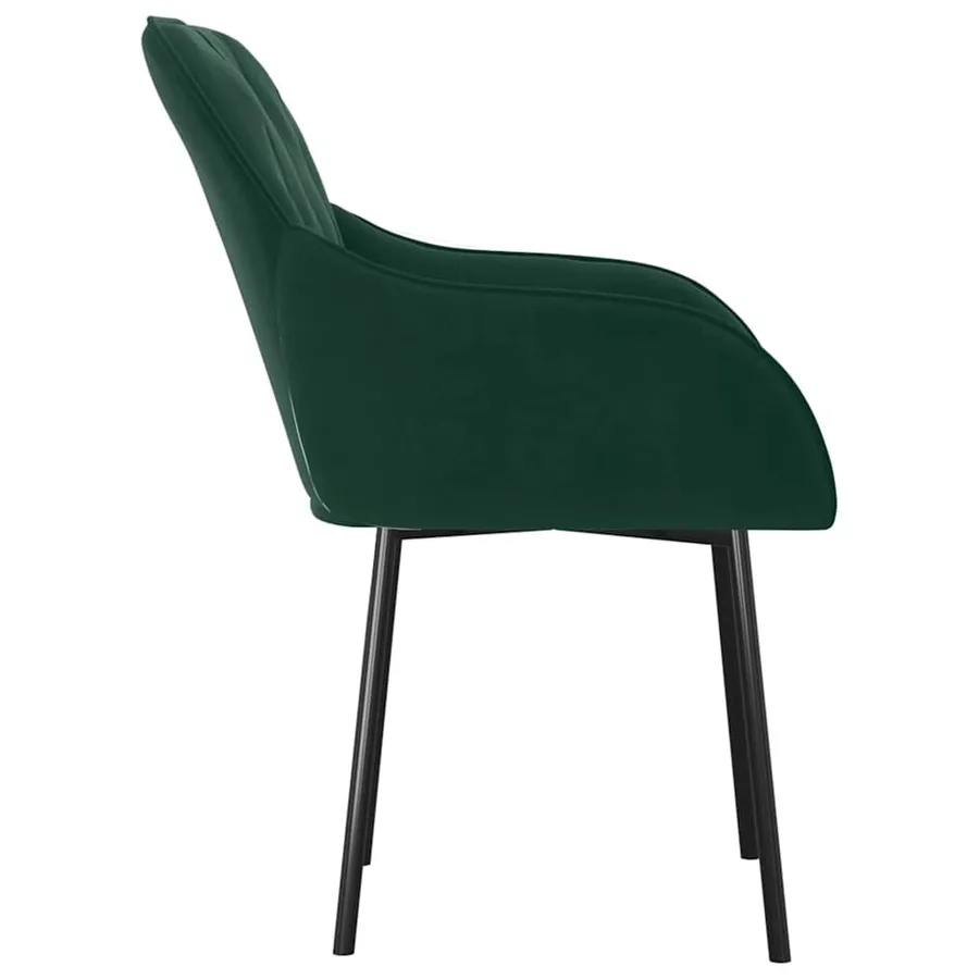 Chaises à manger lot de 2 Vert foncé Velours - 5