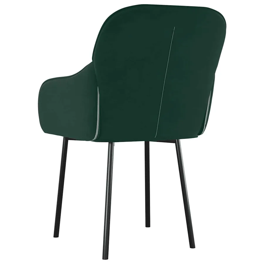 Chaises à manger lot de 2 Vert foncé Velours - 6