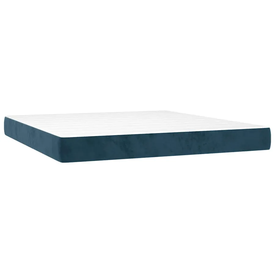 Sommier à lattes de lit avec matelas LED Bleu foncé 160x200 cm - 6