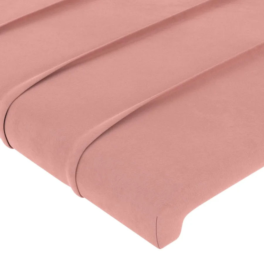 Cadre de lit sans matelas rose 100x200 cm velours - 10