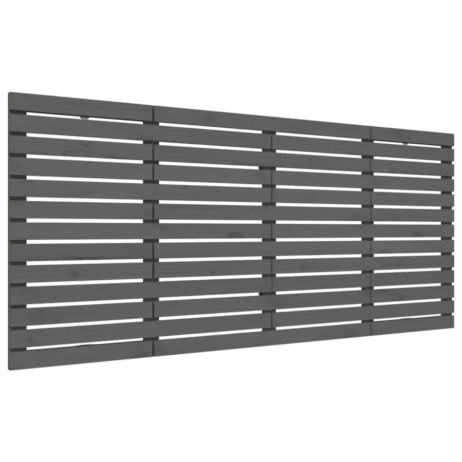Tête de lit murale Gris 206x3x91,5 cm Bois massif de pin - 2