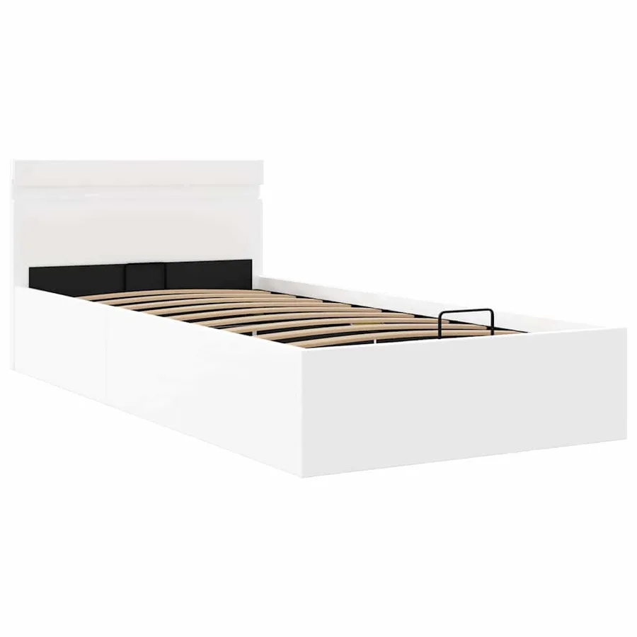 Cadre de lit à rangement hydraulique sans matelas avec LED - 3