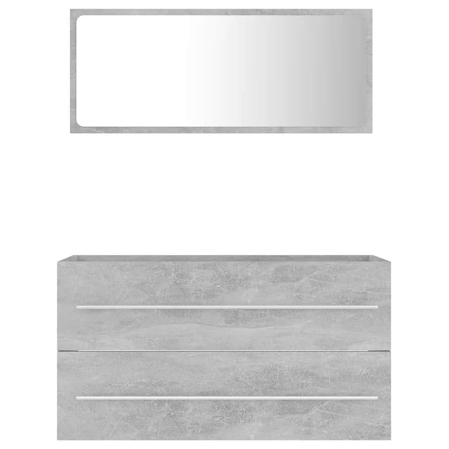 Ensemble de meubles de salle de bain 2 pcs Gris béton Aggloméré - 4