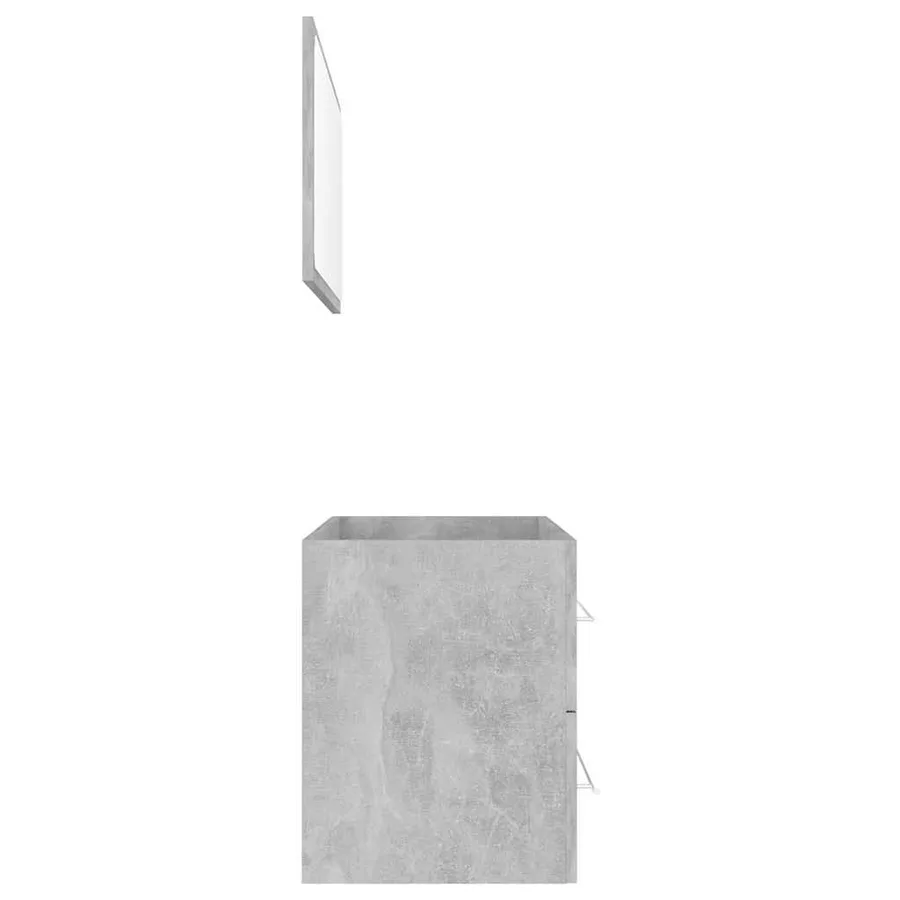 Ensemble de meubles de salle de bain 2 pcs Gris béton Aggloméré - 5