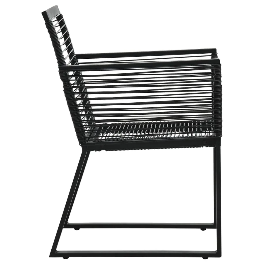 Ensemble à manger d'extérieur 9 pcs Rotin PVC Noir - 8