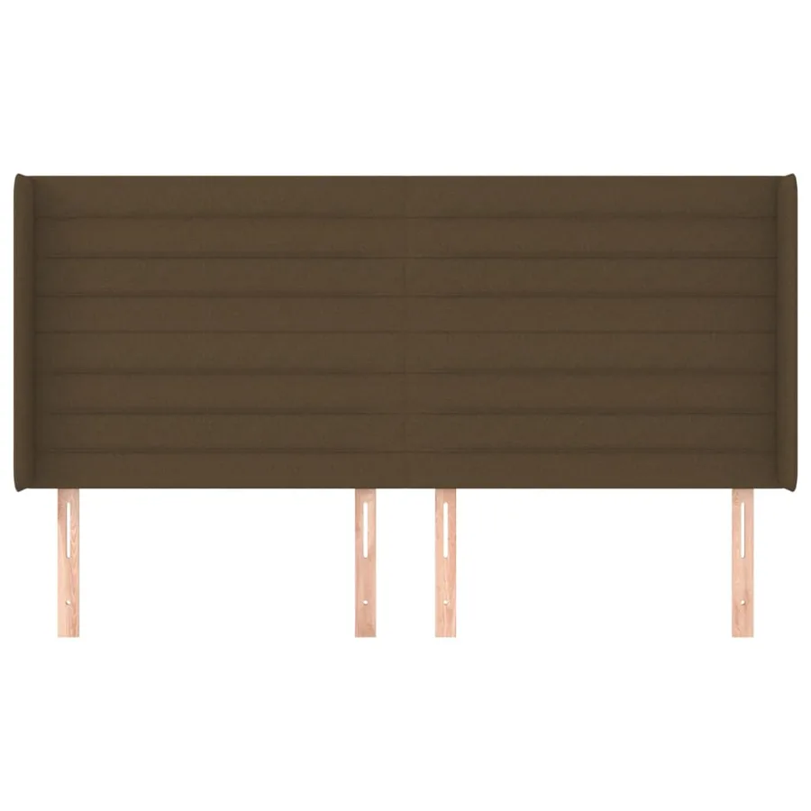 Tête de lit avec oreilles Marron foncé 163x16x118/128 cm Tissu - 3